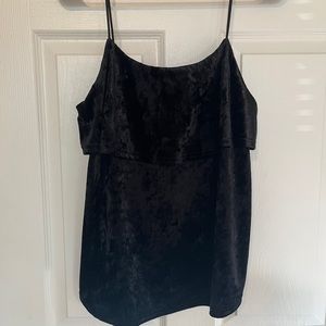 Le Lis black velvet spaghetti strap tank - small